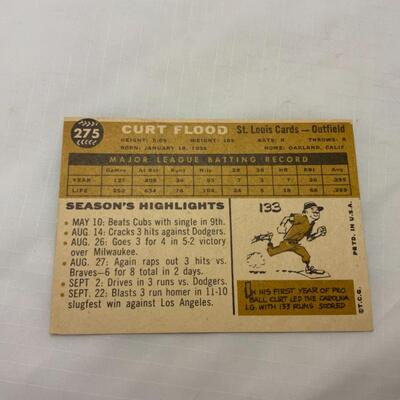 [122] VINTAGE | Curt Flood | TOPPS Card #275 | 1960 | St Louis Cardinals