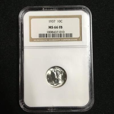 1937 mercury dime  MS 66 FB