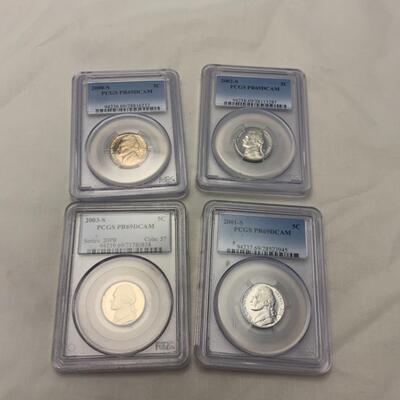 [134] GRADED COINS | Four Jefferson Nickels | PR 69 | PCGS