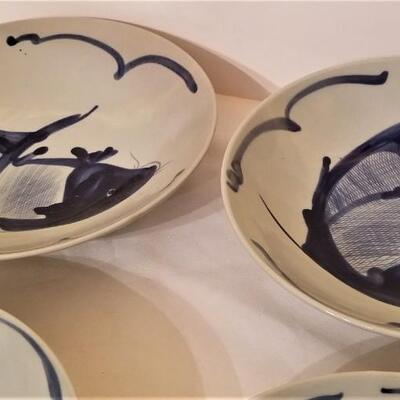 Lot #165  Lot of Blue/White Gumbo/Soup bowls with Fish motif