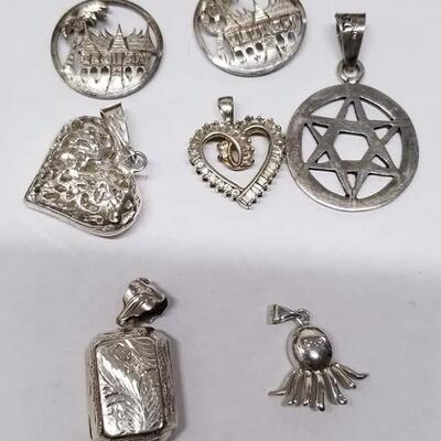 Sterling silver heart charm lot