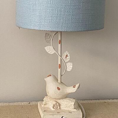 Adorable Bird Lamp with Powder Blue Shade