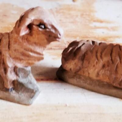 Hand Carved Manger Scene