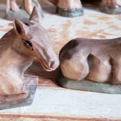 Hand Carved Manger Scene