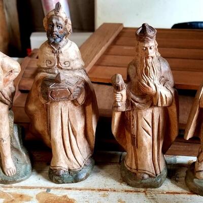 Hand Carved Manger Scene