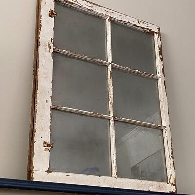 Rustic Window with Glass Mirrored  Panes