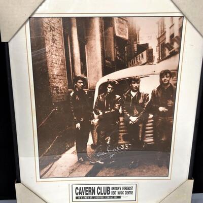 Signed Pete Best Cavern Club Lithograph Beatles Poster