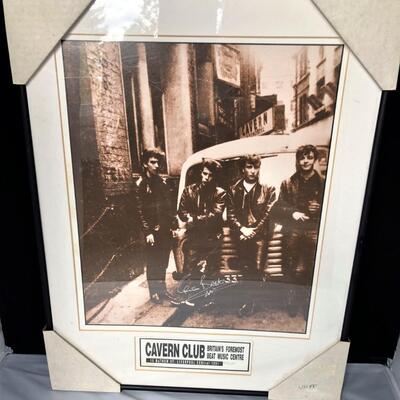 Signed Pete Best Cavern Club Lithograph Beatles Poster
