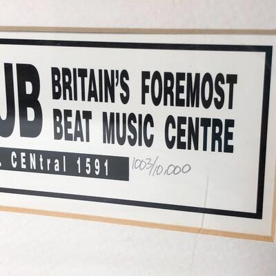 Signed Pete Best Cavern Club Lithograph Beatles Poster