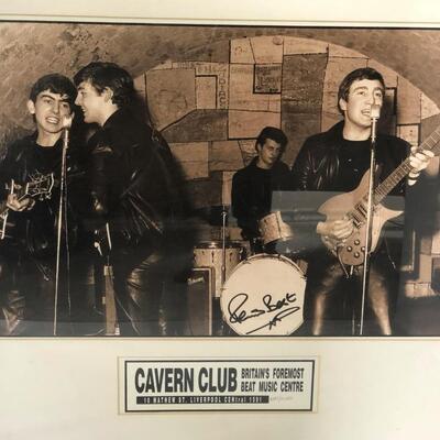 Beatles Signed Pete Best Cavern Club Lithograph Art Poster Print