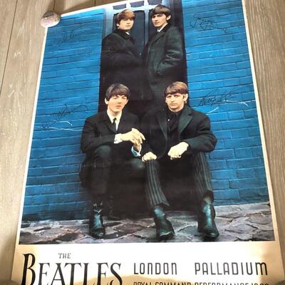 1960's The Beatles *London Palladium* Command Performance Concert Poster 1964 