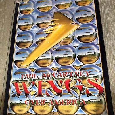 Paul McCartney Wings Over America 1976 Bill Graham Tea Lautrec Lithograph San Francisco