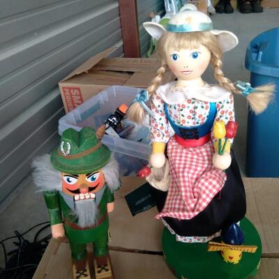 Nutcrackers and girl wooden figures