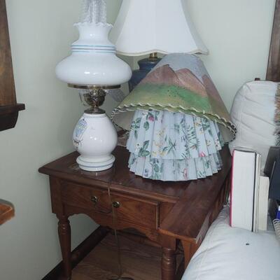 Side Table & Lamps