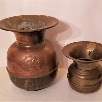 Lot #178  2 vintage brass spittoons