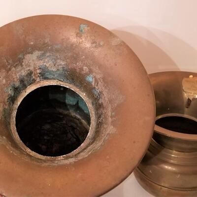Lot #178  2 vintage brass spittoons