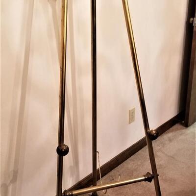 Lot #179  Standing Brass Floor Easel with Antique Styling