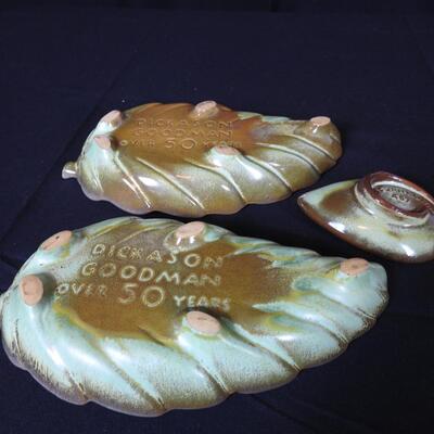 Set of Frankoma Pottery Leaf Trays