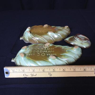 Set of Frankoma Pottery Leaf Trays
