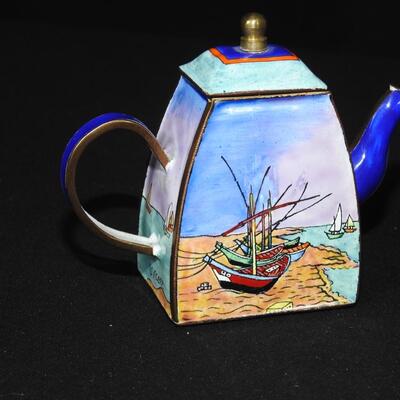Beautiful Miniature  Kelvin Chen Enameled Teapot