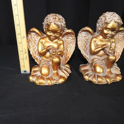 Cherub Plaster Bookends