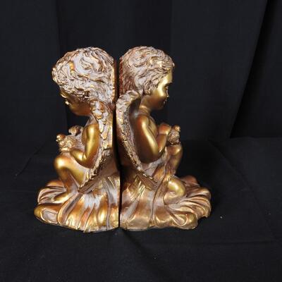 Cherub Plaster Bookends