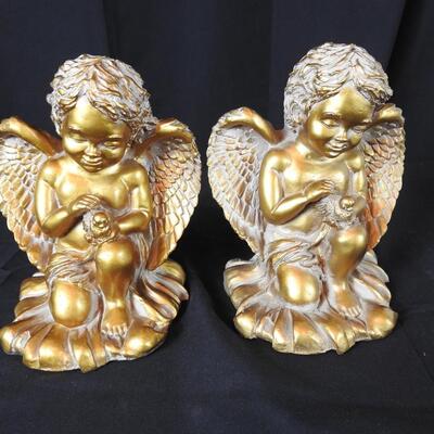 Cherub Plaster Bookends