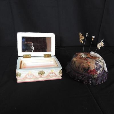 Beautiful Hatpin Holder and Hatpins plus Box