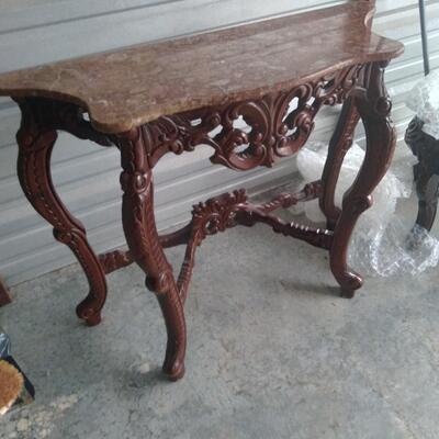 marble carved entry table