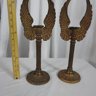 Beautiful Metal Winged Candlestick Holders