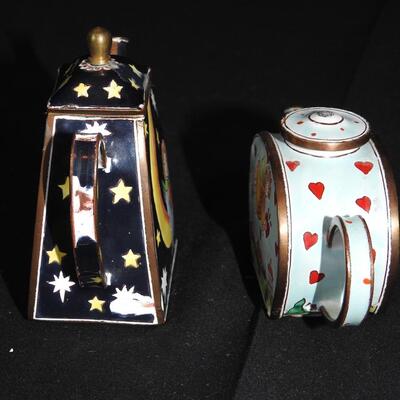 Lovely Miniature Enameled Teapots