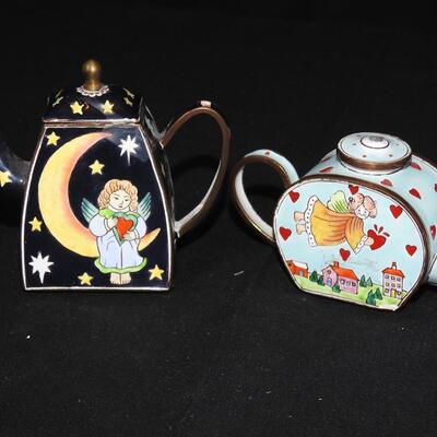 Lovely Miniature Enameled Teapots