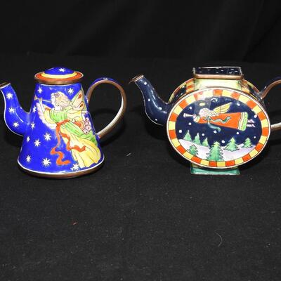 Lovely miniature  Enameled Teapots