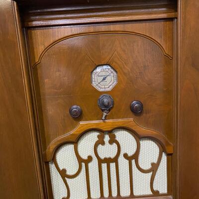 Art Deco Style Grandfather Clock Cabinet Radio Stromberg Carlson Tube Radio