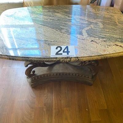 LOT#24LR: Marble Top Coffee Table