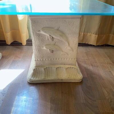 LOT#25LR: Pair of Dolphin Pedestal Tables
