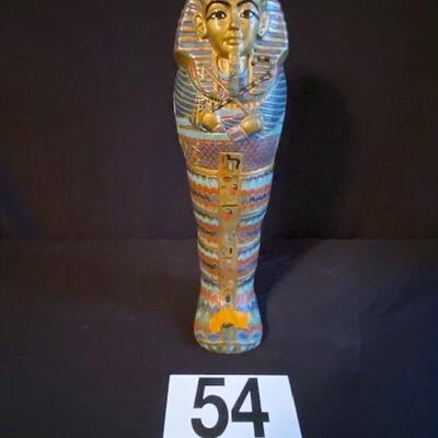 LOT#54MB: Painted Plaster Sarcophagus