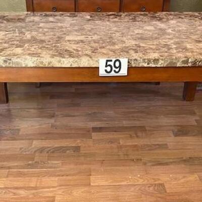 LOT#59LR: Table and Buffet with Faux Marble Top