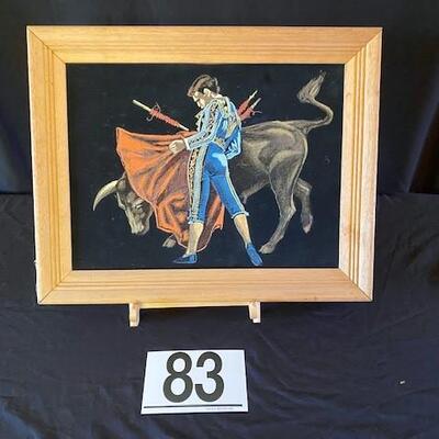 LOT#83MB: Matador Painting on Velvet 