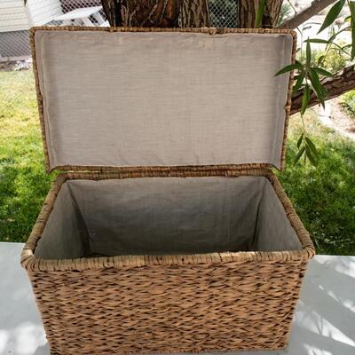 #10 Lovely Woven Basket Box With Fabric Inside Lining 