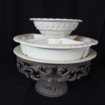 G.G. Collection Cake Stand Lazy Susan Combo