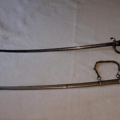 Antique Sword & Lacquered Walking Stick