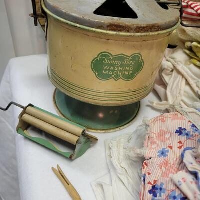 Vintage Sunny Suzy Washing Machine & Baby Clothes