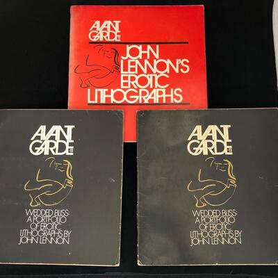 Lot of 3 Avant Garde John Lennon's Erotic Lithographs Wedded Bliss