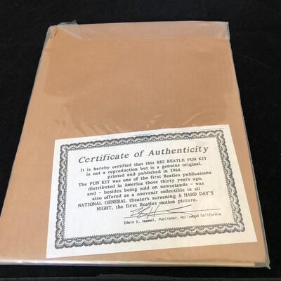 Original 1964 Beatle Fun Kit with Certificate of Authenticity