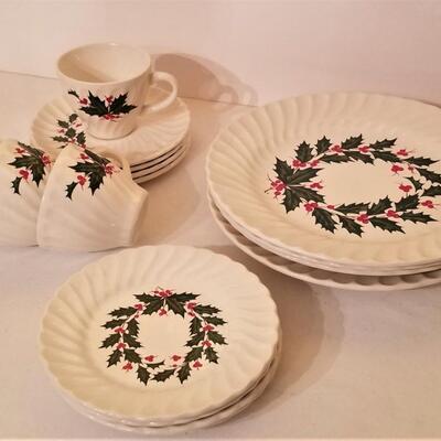Lot #187  Vintage Christmas-themed Dinnerware