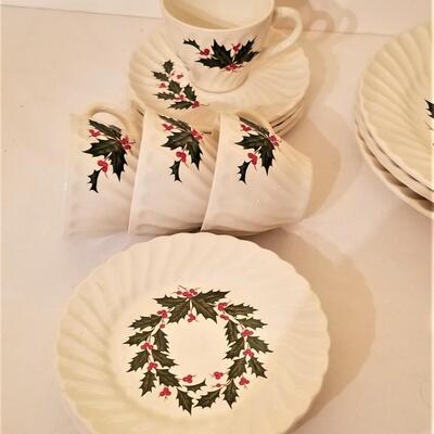 Lot #187  Vintage Christmas-themed Dinnerware