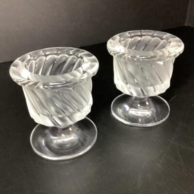 B - 251. Pair of Lalique Crystal Cigarette Holders