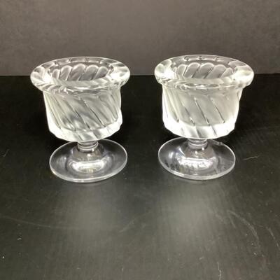 B - 251. Pair of Lalique Crystal Cigarette Holders