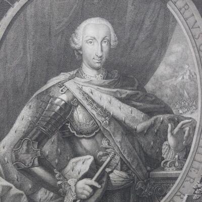 Vintage Framed Print of Charles III of Bourbon by Filippo Morghen